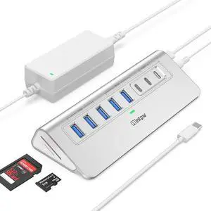 Powered USB Hub 10Gbps Intpw YH6AC Plus 10-Port USB Hub 3.2 (USB A/USB C 3.2+3 USB-A 3.0+2 PD 45W Fast Charging Port+SD/TF Card Reader) 65W Power Adapter Aluminum USB HUB for PC Laptop iPhone 17/16 Powered USB Hub 10Gbps Intpw YH6AC Plus 10-Port USB Hub 3.2 (USB A/USB C 3.2+3 USB-A 3.0+2 PD 45W Fast Charging Port+SD/TF Card Reader) 65W Power Adapter Aluminum USB HUB for PC Laptop iPhone 17/16