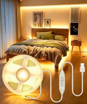 6FT USB COB LED Light Strip Cuttable Behind TV Backlight Bright Warm White 5V Strip Lights for Bedroom Kitchen Small Short Dimmable LEDs Strips Under Bed Cabinet Luces LED para TV Cocina Cuarto 6FT USB COB LED Light Strip Cuttable Behind TV Backlight Bright Warm White 5V Strip Lights for Bedroom Kitchen Small Short Dimmable LEDs Strips Under Bed Cabinet Luces LED para TV Cocina Cuarto