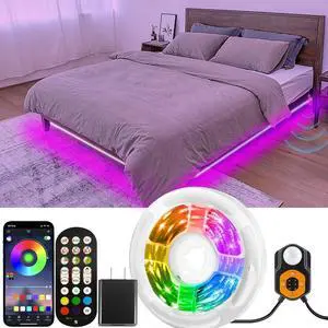 Motion Sensor LED Light Strip 19.68ft Under Bed Lights RGB 3 Mode Motion Activated Bed Light with Music Sync and Timer Dimmable Color Changing LED Lights Father Day Gifts Motion Sensor LED Light Strip 19.68ft Under Bed Lights RGB 3 Mode Motion Activated Bed Light with Music Sync and Timer Dimmable Color Changing LED Lights Father Day Gifts