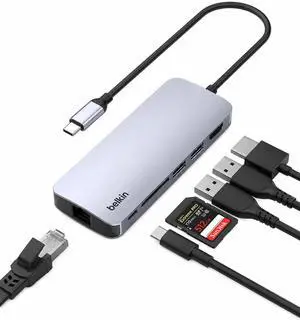 USB-C Hub - 6-in-1Multi-PortAdapter Dock with 4K HDMI USB-C 100W PD Pass-Through Charging 2x USB-A Ports Gigabit Ethernet Ports and SD Slot for Neo MacBook Pro Air iPad Pro XPS & More USB-C Hub - 6-in-1Multi-PortAdapter Dock with 4K HDMI USB-C 100W PD Pass-Through Charging 2x USB-A Ports Gigabit Ethernet Ports and SD Slot for Neo MacBook Pro Air iPad Pro XPS & More