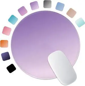Mouse Pad Non-Slip Rubber Base Smooth Surface Stitched Edges Waterproof Durable Compatible with All Mice for Office & Gaming Desk Accessory Diameter 8.7 inch Lavender Gradient Mouse Pad Non-Slip Rubber Base Smooth Surface Stitched Edges Waterproof Durable Compatible with All Mice for Office & Gaming Desk Accessory Diameter 8.7 inch Lavender Gradient