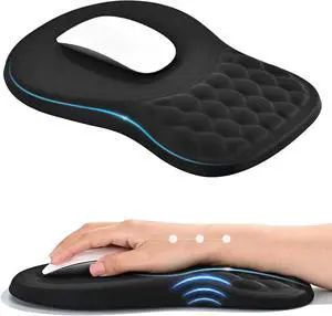 Massage Ergonomic Mouse Pad with Wrist Rest Dual-Slope Design for Carpal Tunnel Relief Mousepad with Memory Foam Wrist Rest and Non-Slip PU Base Office Desk Accessories Massage Ergonomic Mouse Pad with Wrist Rest Dual-Slope Design for Carpal Tunnel Relief Mousepad with Memory Foam Wrist Rest and Non-Slip PU Base Office Desk Accessories