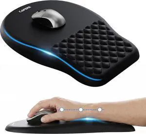 Ergonomic Mouse Pad with Slope Wrist Support & Massage Bulge Memory Foam Wrist Rest Mousepad for Pain Relief Non-Slip PU Base for Office & Home 12.3x8.2 Inches Black Ergonomic Mouse Pad with Slope Wrist Support & Massage Bulge Memory Foam Wrist Rest Mousepad for Pain Relief Non-Slip PU Base for Office & Home 12.3x8.2 Inches Black