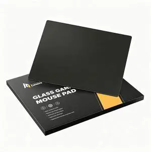 Glass Gaming Mouse Pad 5.0 Nano Etched Surface Custom PU Non Slip Base Esports Level Speed & Precision Tempered Glass Waterproof & Durable 410mm*310mm Multi-Use Sizes (Black) Glass Gaming Mouse Pad 5.0 Nano Etched Surface Custom PU Non Slip Base Esports Level Speed & Precision Tempered Glass Waterproof & Durable 410mm*310mm Multi-Use Sizes (Black)