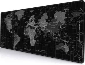 Large Gaming Mouse Pad with Stitched Edges Desk Mat Extended Keyboard Pad Non-Slip Rubber Base Desk Pad for Laptop Office Home 31.5X11.8 inch Black World Map Large Gaming Mouse Pad with Stitched Edges Desk Mat Extended Keyboard Pad Non-Slip Rubber Base Desk Pad for Laptop Office Home 31.5X11.8 inch Black World Map