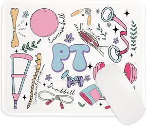 Physical Therapy Mouse Pad for Desk 8x9.5 in | PT Physiotherapy Physical Therapist Gifts Mousepad Mouse Mat for Home Office Desk Accessories Supplies Physical Therapy Mouse Pad for Desk 8x9.5 in | PT Physiotherapy Physical Therapist Gifts Mousepad Mouse Mat for Home Office Desk Accessories Supplies