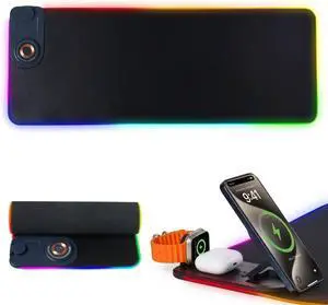 RGB Gaming Mouse Pad Wireless Charging Mousepad Mouse Mat | 800*300*4mm 15 Light Modes Anti-Slip Base Wireless Charging for Watches Headphones and Mobile Phones RGB Gaming Mouse Pad Wireless Charging Mousepad Mouse Mat | 800*300*4mm 15 Light Modes Anti-Slip Base Wireless Charging for Watches Headphones and Mobile Phones