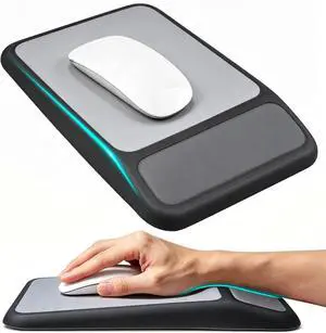 Ergonomic Mouse Pad with Wrist Rest 8°Slope Design Memory Foam Support | Spacious Lycra Surface Non-Slip Stable PU Base Pain Relief High Tracking Accuracy Fits Magic Mouse for Home Office Black Ergonomic Mouse Pad with Wrist Rest 8°Slope Design Memory Foam Support | Spacious Lycra Surface Non-Slip Stable PU Base Pain Relief High Tracking Accuracy Fits Magic Mouse for Home Office Black