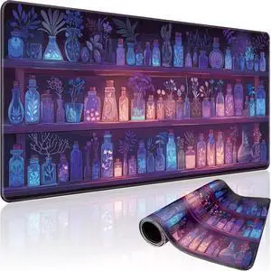Mystical Potion Bottles Gaming Mouse Pad 31.5x15.7XXL Desk Mat Non-Slip Rubber Base & Stitched Edges - Extended Waterproof Mousepad for PC/Laptop/Office/Home Decor Mystical Potion Bottles Gaming Mouse Pad 31.5x15.7XXL Desk Mat Non-Slip Rubber Base & Stitched Edges - Extended Waterproof Mousepad for PC/Laptop/Office/Home Decor