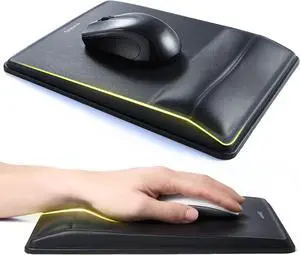 Pain Relief & Wrist Support Mouse Pad Ergonomic Design with Contouring Memory Foam High-Precision PU Surface Non-Slip Base for Office/Gaming(Black) Pain Relief & Wrist Support Mouse Pad Ergonomic Design with Contouring Memory Foam High-Precision PU Surface Non-Slip Base for Office/Gaming(Black)