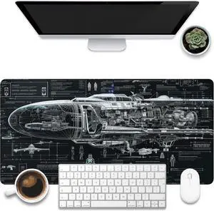 Large Gaming Mouse Pad for Desk Spaceship Detailed Blueprint Desk Mat Spacecraft Assembly Diagram Desk Pad 31.5x15.7 Extended Big Keyboard Mouse Pad with Non-Slip Base and Stitched Edge Large Gaming Mouse Pad for Desk Spaceship Detailed Blueprint Desk Mat Spacecraft Assembly Diagram Desk Pad 31.5x15.7 Extended Big Keyboard Mouse Pad with Non-Slip Base and Stitched Edge