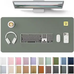 Leather Desk Protector Office Mat Large Mouse Mat Non-Slip PU Leather Blotter Laptop Desk Waterproof Writing Pad for Office and Home (Dark Green 31.5 x 15.8) Leather Desk Protector Office Mat Large Mouse Mat Non-Slip PU Leather Blotter Laptop Desk Waterproof Writing Pad for Office and Home (Dark Green 31.5 x 15.8)