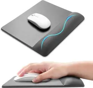 Wide Size Mouse Pad with Wrist Rest Premium PU Material Low-Rebound Cushion Ergonomic Design Comfortable Wide-Size Operation Smooth Mouse Control with Hard Plate Reduces Fatigue(Gray) Wide Size Mouse Pad with Wrist Rest Premium PU Material Low-Rebound Cushion Ergonomic Design Comfortable Wide-Size Operation Smooth Mouse Control with Hard Plate Reduces Fatigue(Gray)