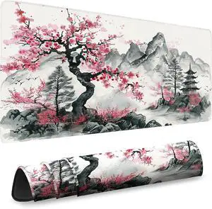 Gaming Desk Mat with Silky Smooth Surface & Exquisite Patterns 31.5x11.8 Inches Large-Sized Mouse Pad Perfect for Extended Gaming Work and Home Office Decor (Japanese Ink Painting) Gaming Desk Mat with Silky Smooth Surface & Exquisite Patterns 31.5x11.8 Inches Large-Sized Mouse Pad Perfect for Extended Gaming Work and Home Office Decor (Japanese Ink Painting)