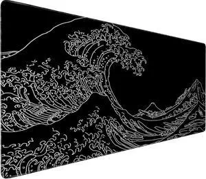 Professional Extended Gaming Mouse Pad - 31.5 x 15.7 Large Desk Mat with Stitched Edges Waterproof Coating Non-Slip Rubber Base for Gamers Esports Pros Office Home Black Wave Professional Extended Gaming Mouse Pad - 31.5 x 15.7 Large Desk Mat with Stitched Edges Waterproof Coating Non-Slip Rubber Base for Gamers Esports Pros Office Home Black Wave