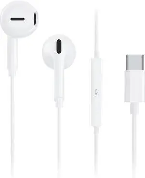 USB C Wired Earbuds for iPhone 17/16/15 Pro Max Plus Air iPad & USB-C Headphones for Galaxy S26/S25/S24/S23 Ultra A55 A54 Type-C Earphones with Microphone 1 Years Warranty (White) USB C Wired Earbuds for iPhone 17/16/15 Pro Max Plus Air iPad & USB-C Headphones for Galaxy S26/S25/S24/S23 Ultra A55 A54 Type-C Earphones with Microphone 1 Years Warranty (White)