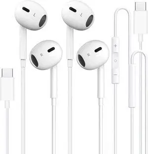 2 Pack-USB C Headphones Wired for iPhone 17/16 Type C Earbuds with Microphone & Remote Noise Cancelling Earphones for iPhone 16/15 Pro Max iPad Galaxy S23/S22/S21/S20 Pixel 7/6/5/4 2 Pack-USB C Headphones Wired for iPhone 17/16 Type C Earbuds with Microphone & Remote Noise Cancelling Earphones for iPhone 16/15 Pro Max iPad Galaxy S23/S22/S21/S20 Pixel 7/6/5/4
