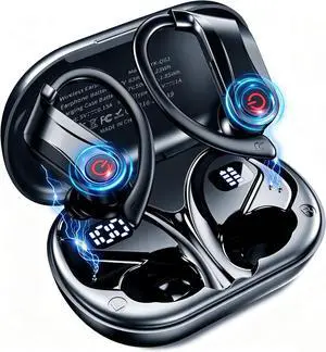 2026 Wireless Headphones 120Hrs Bluetooth 6.1 Earbuds Sports Earhooks with Fast Charging Case Dual LED Display Earphones ENC Mic with Easy Button IPX7 Waterproof Earbud for Gym/Running/Workout 2026 Wireless Headphones 120Hrs Bluetooth 6.1 Earbuds Sports Earhooks with Fast Charging Case Dual LED Display Earphones ENC Mic with Easy Button IPX7 Waterproof Earbud for Gym/Running/Workout