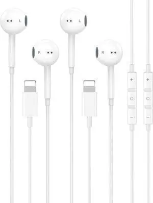 MFi Certified Wired Earbuds for iPhone Lightning Headphones/Earphones | 2Pack Wired Earbuds with Built-in Mic & Volume Control HiFi Stereo Nosie Reduction Earphones for iPhone 14 13 12 11 XS XR X 8 MFi Certified Wired Earbuds for iPhone Lightning Headphones/Earphones | 2Pack Wired Earbuds with Built-in Mic & Volume Control HiFi Stereo Nosie Reduction Earphones for iPhone 14 13 12 11 XS XR X 8