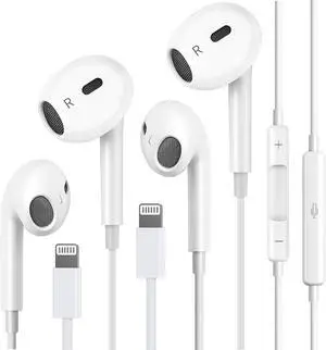 Lightning Headphones for iPhone Earbuds Wired with Microphone & Volume Control HiFi Stereo Nosie Reduction Earphones for iPhone 14 13 Plus 12 11 Pro Max/XR XS X - 2Packs Lightning Headphones for iPhone Earbuds Wired with Microphone & Volume Control HiFi Stereo Nosie Reduction Earphones for iPhone 14 13 Plus 12 11 Pro Max/XR XS X - 2Packs