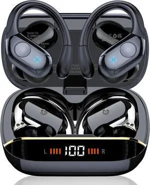 Wireless Earbuds Bluetooth 5.4 Headphones 75H Stereo Deep Bass Sports Over Ear Buds with Earhooks LED Display Bluetooth Earbuds with 4 ENC Mic IP7 Waterproof Earphone for Running Wireless Earbuds Bluetooth 5.4 Headphones 75H Stereo Deep Bass Sports Over Ear Buds with Earhooks LED Display Bluetooth Earbuds with 4 ENC Mic IP7 Waterproof Earphone for Running