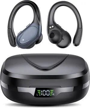 Ear buds Wireless Earbuds Bluetooth 5.3 Headphones 60hrs Playtime with Digital Display Sports Wireless Headphones with Earhook Deep Bass IPX7 Waterproof Over-Ear Earbuds for Android iOS Workout Black Ear buds Wireless Earbuds Bluetooth 5.3 Headphones 60hrs Playtime with Digital Display Sports Wireless Headphones with Earhook Deep Bass IPX7 Waterproof Over-Ear Earbuds for Android iOS Workout Black