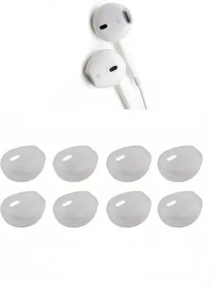 Ear Gel for iPhone EarPods Anti-Slip Silicone Soft Replacement Sport Earbud Tips 4 Pairs Ear Buds Covers Compatible with iPhone 7/6s/6 Plus/5s/5c/SE Protective Ear Cover Tips for Wired Earphones Ear Gel for iPhone EarPods Anti-Slip Silicone Soft Replacement Sport Earbud Tips 4 Pairs Ear Buds Covers Compatible with iPhone 7/6s/6 Plus/5s/5c/SE Protective Ear Cover Tips for Wired Earphones