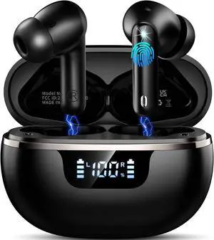 Wireless Earbuds Bluetooth 5.4 Headphones Deep Bass Stereo in-Ear Earphones with 4 ENC Mics 45H Playtime LED Display Mini Charging Case Ear Buds IP7 Waterproof Wireless Headphones for Android iOS Wireless Earbuds Bluetooth 5.4 Headphones Deep Bass Stereo in-Ear Earphones with 4 ENC Mics 45H Playtime LED Display Mini Charging Case Ear Buds IP7 Waterproof Wireless Headphones for Android iOS