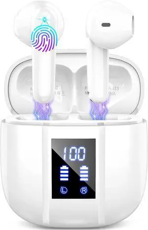 Wireless Earbud Bluetooth 5.3 Headphones in Ear Stereo Bluetooth Earbuds Built in Mic Wireless Earphones with LED Power Display and USB-C Charging Mini Earbud with IP7 Wireless Earbud Bluetooth 5.3 Headphones in Ear Stereo Bluetooth Earbuds Built in Mic Wireless Earphones with LED Power Display and USB-C Charging Mini Earbud with IP7