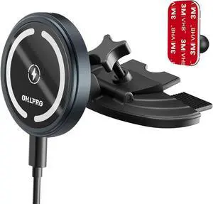 15W Magsafe Car Mount Charger for iPhone 17 Fast Wireless Charging Magnetic CD Slot Holder with 3M Adhesive Base for Dashboard Aluminum Shell Compatible with iPhone 16 15 14 Series Gray 15W Magsafe Car Mount Charger for iPhone 17 Fast Wireless Charging Magnetic CD Slot Holder with 3M Adhesive Base for Dashboard Aluminum Shell Compatible with iPhone 16 15 14 Series Gray