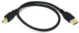 1.5-Feet USB 2.0 A Male to B Male 28/24AWG Cable (Gold Plated) (105436) Black 1.5-Feet USB 2.0 A Male to B Male 28/24AWG Cable (Gold Plated) (105436) Black