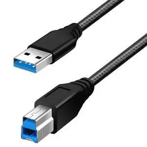 USB A to USB-B 3.0 Cable - Superspeed USB 3.0 Printer Cable 3ft Nylon Braided USB 3.0 Type B Monitor Cord for Docking Station External Hard Drivers Scanner Hub USB A to USB-B 3.0 Cable - Superspeed USB 3.0 Printer Cable 3ft Nylon Braided USB 3.0 Type B Monitor Cord for Docking Station External Hard Drivers Scanner Hub