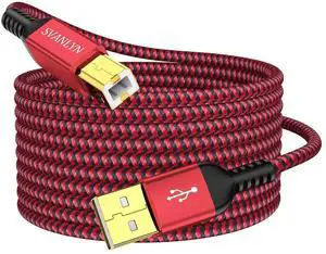 Printer Cable 6 FT USB A to B 2.0 Printer Cable High-Speed Nylon Braided USB MIDI Cord Compatible with ect Printer Cable 6 FT USB A to B 2.0 Printer Cable High-Speed Nylon Braided USB MIDI Cord Compatible with ect