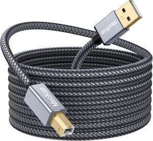 Printer Cable 25FT USB Printer Cord 2.0 Type A Male to B Male Cable Scanner Cord High Speed Compatible with and More Printer Cable 25FT USB Printer Cord 2.0 Type A Male to B Male Cable Scanner Cord High Speed Compatible with and More
