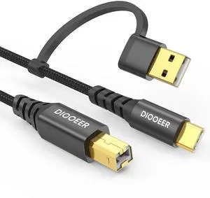USB Printer Cable 2-in-1 USB B to USB C/A 6.6 Feet High Speed Printer Cord Braided MIDI Cable for ////// Digital Piano Computer MacBook Pro/Air iPad USB Printer Cable 2-in-1 USB B to USB C/A 6.6 Feet High Speed Printer Cord Braided MIDI Cable for ////// Digital Piano Computer MacBook Pro/Air iPad