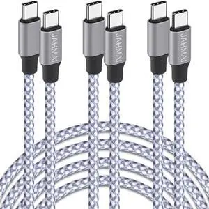 USB C Cable, Nylon Braided USB C to USB c Fast Charging 6ft 3Pack 60W Quick Data Sync Type C Charger Cord for iPhone 17/16/15 Pro Max/17/16/15 Pro/16/15 Plus/17 Air/iPad mini/Galaxy S24/23/22 USB C Cable, Nylon Braided USB C to USB c Fast Charging 6ft 3Pack 60W Quick Data Sync Type C Charger Cord for iPhone 17/16/15 Pro Max/17/16/15 Pro/16/15 Plus/17 Air/iPad mini/Galaxy S24/23/22