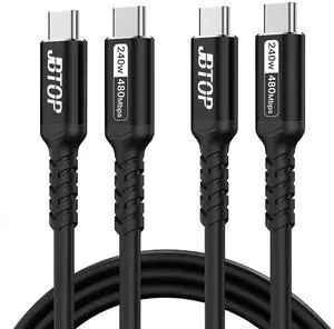 240W Type C to USB C Cable(3FT, 2packs) 48V5A Fast Charging USB Cable Compatible with iPhone 16/15 Pro Max, MacBook,eGPU Docking GaN SSD 240W Type C to USB C Cable(3FT, 2packs) 48V5A Fast Charging USB Cable Compatible with iPhone 16/15 Pro Max, MacBook,eGPU Docking GaN SSD