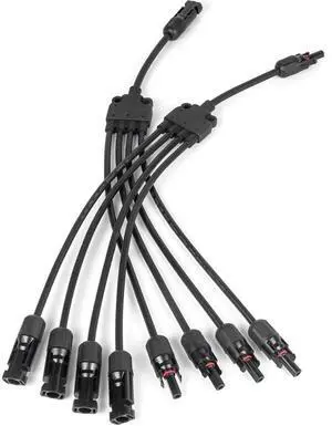 Solar Panel Connectors Y Branch 1 to 4 Parallel PV Adapter Cable, Y Branch Connectors 1 to 4 Solar Adapter Cable Plug Tool (M/FFFF,F/MMMM), 1500V (Black) Length:19.9in(2pcs) Solar Panel Connectors Y Branch 1 to 4 Parallel PV Adapter Cable, Y Branch Connectors 1 to 4 Solar Adapter Cable Plug Tool (M/FFFF,F/MMMM), 1500V (Black) Length:19.9in(2pcs)