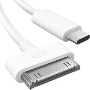 30-Pin to USB C Adapter Cable for iPhone, iPad, iPod 2X 3ft (Next-Generation Data/Charging Cable from USB C to Dock Connector for iPhone 4S/4/3G/3/1, iPad 3/2/1, iPod, White) CableDirect 30-Pin to USB C Adapter Cable for iPhone, iPad, iPod 2X 3ft (Next-Generation Data/Charging Cable from USB C to Dock Connector for iPhone 4S/4/3G/3/1, iPad 3/2/1, iPod, White) CableDirect