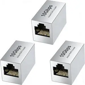 [UL Listed RJ45 Coupler 10Gbps Shielded, Gold-Plated Contacts, Aluminum Alloy Inline Ethernet Extender, PoE Supported Female-to-Female Adapter for Cat8/Cat7/Cat6a/Cat6 Cables, 3-Pack White [UL Listed RJ45 Coupler 10Gbps Shielded, Gold-Plated Contacts, Aluminum Alloy Inline Ethernet Extender, PoE Supported Female-to-Female Adapter for Cat8/Cat7/Cat6a/Cat6 Cables, 3-Pack White
