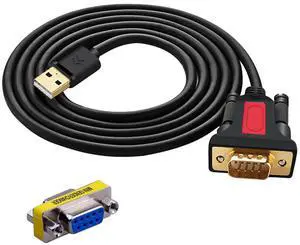 USB to RS232 DB9 Serial (9-Pin) Adapter Cable 5ft Compatible with MAC OS, Windows, Android, Linux (USB A) USB to RS232 DB9 Serial (9-Pin) Adapter Cable 5ft Compatible with MAC OS, Windows, Android, Linux (USB A)