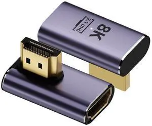 8K@60Hz HDMI Angled Adapter (2 Pack), 90 Degree Left and Right HDMI 2.1 Male to Female L Shape Extender Connector - Purple 8K@60Hz HDMI Angled Adapter (2 Pack), 90 Degree Left and Right HDMI 2.1 Male to Female L Shape Extender Connector - Purple