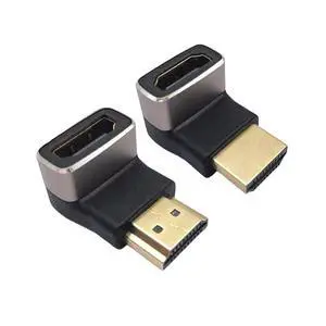 8K HDMI Coupler 90 and 270 Degree Adapter 2-Pack, Right Angle HDMI 2.1 Male to Female L Gold Plated Vertical Adapter Connector 8K HDMI Coupler 90 and 270 Degree Adapter 2-Pack, Right Angle HDMI 2.1 Male to Female L Gold Plated Vertical Adapter Connector