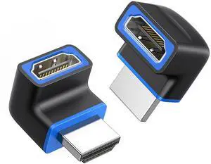 2-Pack 48Gbps 8K Right Angle HDMI 2.1 Adapter with HDR, Supports 8K@60Hz / 4K@240Hz, 270 Degree HDMI Adapter Male to Female, Black 2-Pack 48Gbps 8K Right Angle HDMI 2.1 Adapter with HDR, Supports 8K@60Hz / 4K@240Hz, 270 Degree HDMI Adapter Male to Female, Black