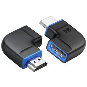 Combo-Pack 8K Flat Right Angle HDMI 2.1 Adapter with HDR, Supports 8K@60Hz / 4K@240Hz, 270 Degree and 90 Degree HDMI Adapter, Black Combo-Pack 8K Flat Right Angle HDMI 2.1 Adapter with HDR, Supports 8K@60Hz / 4K@240Hz, 270 Degree and 90 Degree HDMI Adapter, Black