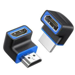 Combo-Pack 48Gbps 8K Right Angle HDMI 2.1 Adapters with HDR, Supports 8K@60Hz / 4K@240Hz, 270 Degree and 90 Degree HDMI Adapter Male to Female, Black Combo-Pack 48Gbps 8K Right Angle HDMI 2.1 Adapters with HDR, Supports 8K@60Hz / 4K@240Hz, 270 Degree and 90 Degree HDMI Adapter Male to Female, Black