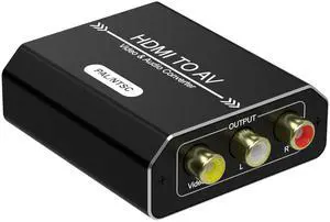 HDMI to RCA, HDMI to AV Converter, Composite Video Audio Converter Adapter, Supports PAL/NTSC for Fire Stick and Roku, Apple TV, PC, Laptop, Xbox, HDTV, Blu-Ray, DVD Player HDMI to RCA, HDMI to AV Converter, Composite Video Audio Converter Adapter, Supports PAL/NTSC for Fire Stick and Roku, Apple TV, PC, Laptop, Xbox, HDTV, Blu-Ray, DVD Player
