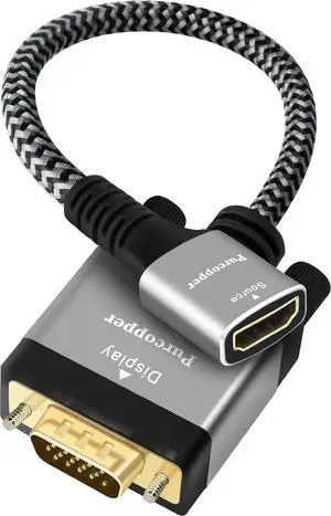 HDMI to VGA Adapter, Uni-Directional HDMI Female (Source) to VGA Male (Screen) Converter Connector, HDMI Computer to VGA Monitor Adapter for Monitor, PC, Raspberry Pi, Desktop, Projector, Roku, Xbox HDMI to VGA Adapter, Uni-Directional HDMI Female (Source) to VGA Male (Screen) Converter Connector, HDMI Computer to VGA Monitor Adapter for Monitor, PC, Raspberry Pi, Desktop, Projector, Roku, Xbox