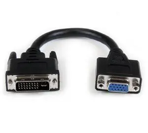 8in DVI to VGA Cable Adapter - DVI-I Male to VGA Female Dongle Adapter (DVIVGAMF8IN) 8in DVI to VGA Cable Adapter - DVI-I Male to VGA Female Dongle Adapter (DVIVGAMF8IN)
