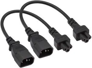 (2 Pack) C14 to C5 AC Cable, 10A 125V IEC 3Pole Male to Female Power Adapter, C5 to C14 AC Converter for Laptop Receptacle Converter (0.3m/1ft) (2 Pack) C14 to C5 AC Cable, 10A 125V IEC 3Pole Male to Female Power Adapter, C5 to C14 AC Converter for Laptop Receptacle Converter (0.3m/1ft)